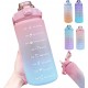 Set of 3 Water Bottle with Motivational Time Marker, Leakproof Durable Non-Toxic Sipper Water bottle for office, School Gallon Water bottle for gym (Multi, As per color availability)