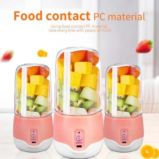 Portable Blender, Personal Blender Juicer Cup, Rechargeable, Mini Handheld Blender with 4 Blades, Mixer for Fruit Shakes and Smoothies, Portable Juicer (Multicolor)