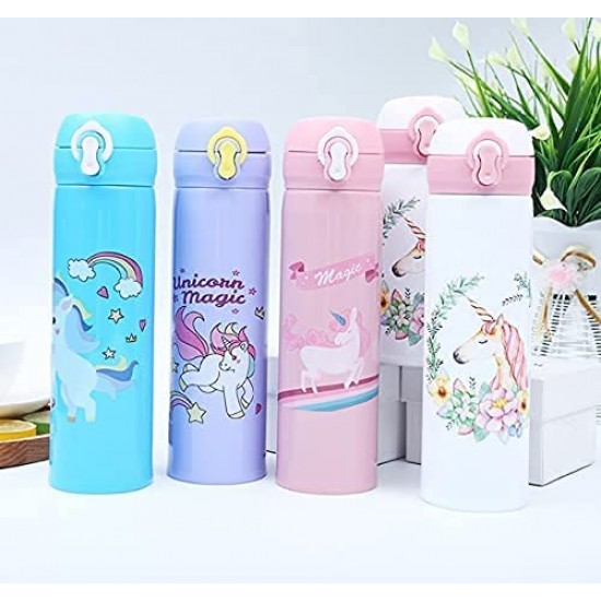 Unicorn Stainless Steel Insulated Water Bottle for Girls Kids (500 Milliliters) | Unicorn Sipper | unicorn Flask | water bottle for girls school (Color as per availability)