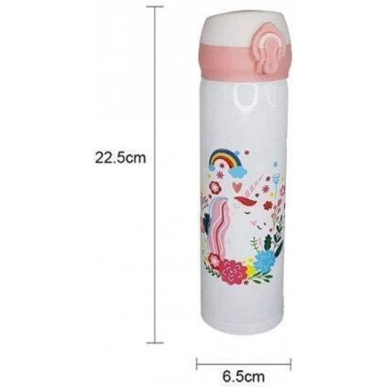 Unicorn Stainless Steel Insulated Water Bottle for Girls Kids (500 Milliliters) | Unicorn Sipper | unicorn Flask | water bottle for girls school (Color as per availability)