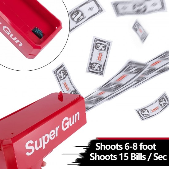 Supreme Money Gun Cash Cannon for Wedding, Parties and Fun Includes 100 Fake Dollars Money Gun