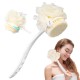 2 IN 1 Bath Body Brush with Soft Loofah and Bristles, Back Scrubber with Curved Long Handled Shower Brush for Wet or Dry, Women & Men Body, Face and Spa Washing