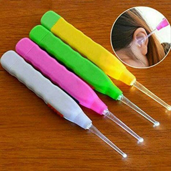 Ear Wax Cleaner Tool Kit with Light - Safe Reusable Silicone Earwax Dust Removal Cleaning Buds with Smart Flashlight - Bud Stick for Men Women Ears with Electric LED Flash Torch for Adults at Home