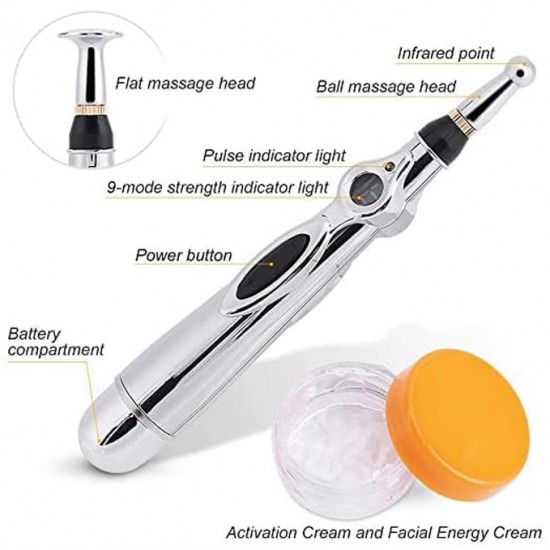 3 in 1 Electronic Acupuncture Pen, Meridian Energy Pen for Pain Relief Therapy, Electric Meridians Acupuncture Machine Acupuncture Pen Meridians Laser Acupuncture Machine Magnet Massager