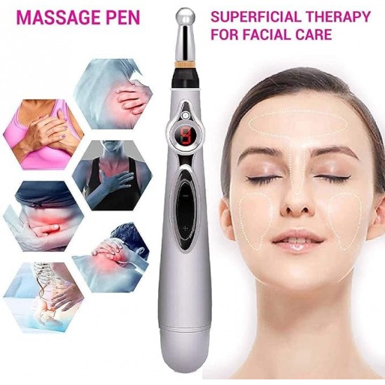 3 in 1 Electronic Acupuncture Pen, Meridian Energy Pen for Pain Relief Therapy, Electric Meridians Acupuncture Machine Acupuncture Pen Meridians Laser Acupuncture Machine Magnet Massager