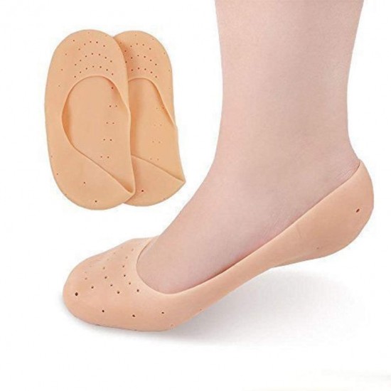 Anti Crack Full Length Silicone Foot Protector Moisturizing Socks for Foot-Care and Heel Cracks, anti crack heel socks, heel pad for heel pain, socks for cracked feet for Full Heel, Of 1 Pair