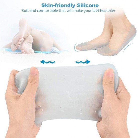 Anti Crack Full Length Silicone Foot Protector Moisturizing Socks for Foot-Care and Heel Cracks, anti crack heel socks, heel pad for heel pain, socks for cracked feet for Full Heel, Of 1 Pair