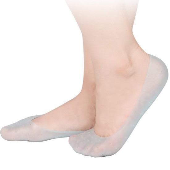 Anti Crack Full Length Silicone Foot Protector Moisturizing Socks for Foot-Care and Heel Cracks, anti crack heel socks, heel pad for heel pain, socks for cracked feet for Full Heel, Of 1 Pair