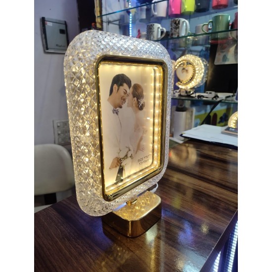 Touch Sensor Crystal LED Lamp Photo Frame | Modern Light Photo Frame for Gift and Home Decor | Valentine's day Gift | Wedding Gift | Anniversary Gift | Birthday Gift