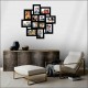 Wooden Multiple Images Collage Photo Frame For Wall Decor (12 Photographs, Black Glitter, Size- 23.5* x 23.5* inch), rectangle/square