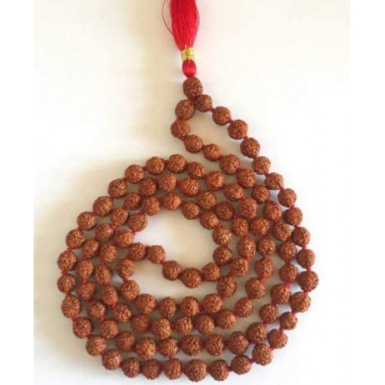 Haridwar Divine 108 Beads Rudraksha Natural Seed Prayer Beads Rudraksha 108 Mala Powerful Rudraksha Mala for Positive Vibes, Meditation, Mantra Japa Mala, Shiv Blessings