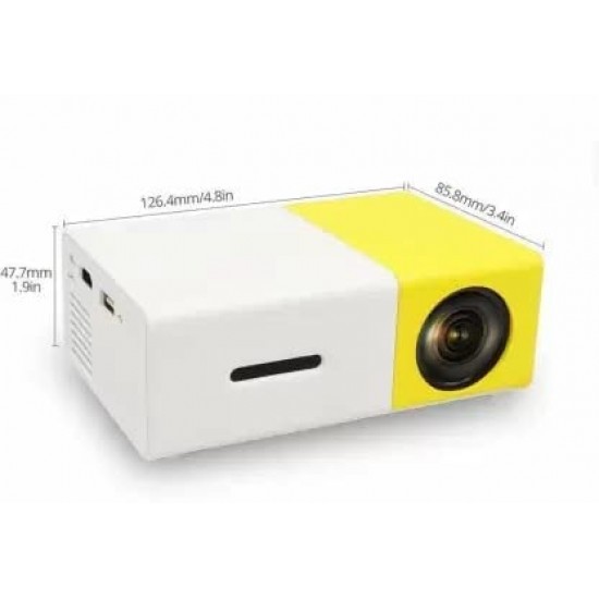 Portable Mini Home Theater LED Projector with Remote Controller, Support HDMI, AV, SD, USB Interfaces (Yellow)