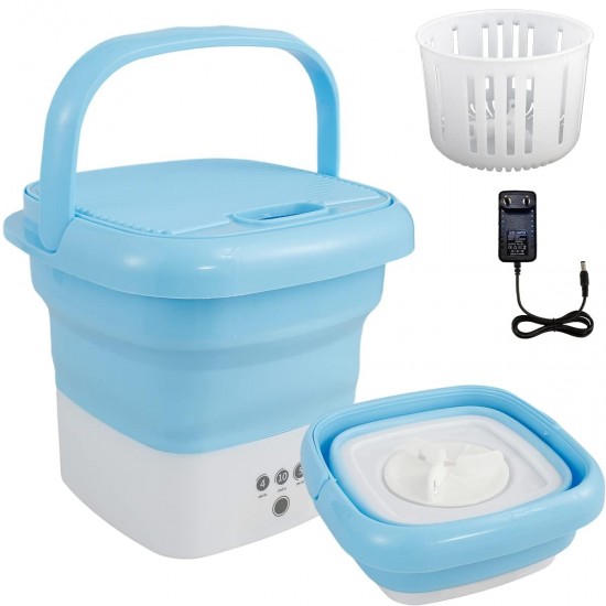 Mini Portable Folding Washing Machine Bucket Washer Mobile Foldable Washing & Spin Dry for Camping, Travel, Lightweight and Easy to Carry