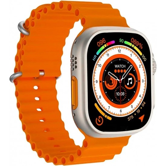 T900 Ultra Biggest 2.09 Infinite Display Smart Watch with Bt Calling Wireless Charge Fitness | Health Tracking, Sports Tracking, Camera & Music Control Smartwatch (Orange)