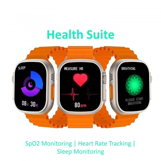 T900 Ultra Biggest 2.09 Infinite Display Smart Watch with Bt Calling Wireless Charge Fitness | Health Tracking, Sports Tracking, Camera & Music Control Smartwatch (Orange)