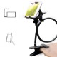 Flexible Mobile Tabletop Stand, Metal Built -for Video, Heavy Duty Foldable Lazy Bracket Clip Mount, Multi Angle Clamp for All Smartphones