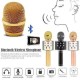 WS-858 Wireless Bluetooth Handheld Microphone Stand Karaoke Mike with Speaker Audio Recording for Cellphone (Gold)