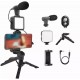 Vlogging kit 6 in 1 Combo (Shotgun Microphone, Selfie Light, Tripod Stand, Mobile Holder, Shock Mount, Noise Cancellation Foam) Vlog Kit for Recording/YouTube/Reels & Photography