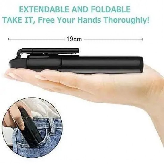 XT-02 Bluetooth Extendable Selfie Stick with Wireless Remote for Making TikTok, Vlog Videos and Tripod Stand Selfie Stick for for Mobile and All Smart Phones