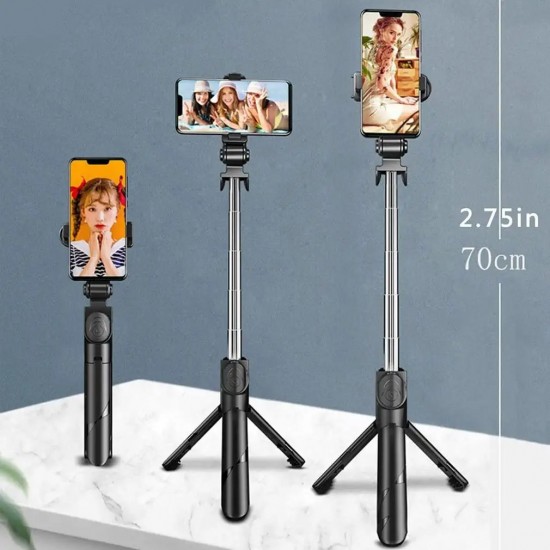 XT-02 Bluetooth Extendable Selfie Stick with Wireless Remote for Making TikTok, Vlog Videos and Tripod Stand Selfie Stick for for Mobile and All Smart Phones